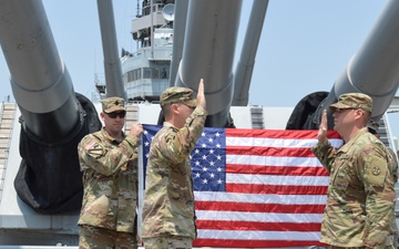 Naval Museum hosts a re-enlistment ceremony for U.S. Army Reserve soldiers assigned to 380th Quartermaster Company