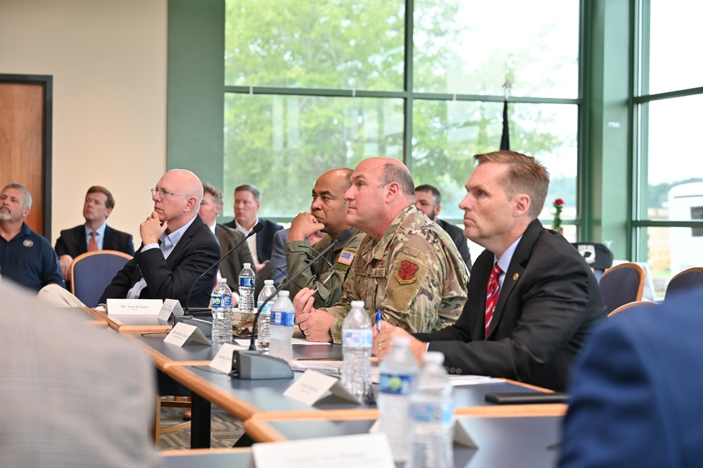 Congressman Michael Guest holds a roundtable at the 186th Air Refueling Wing