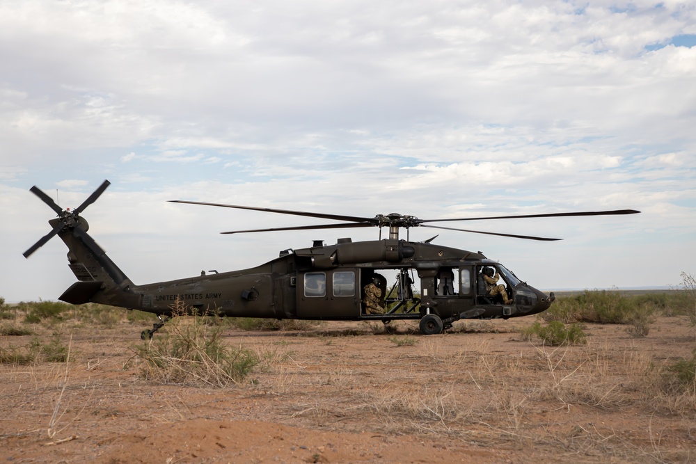 U.S. Army UH-60M Black Hawk crew stands by