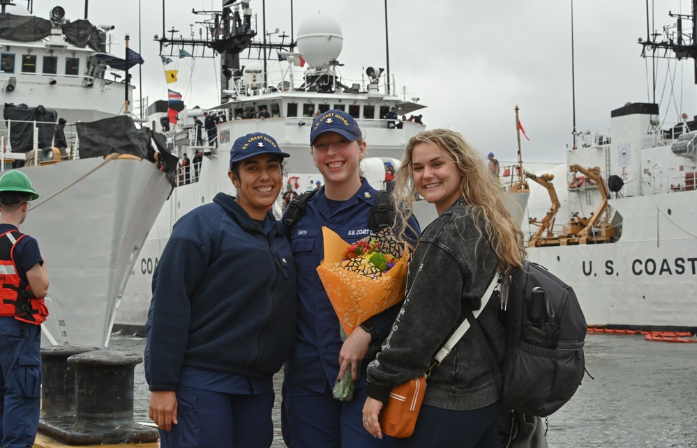 US Coast Guard Cutter Forward returns home following 78-day deployment in the North Atlantic Ocean