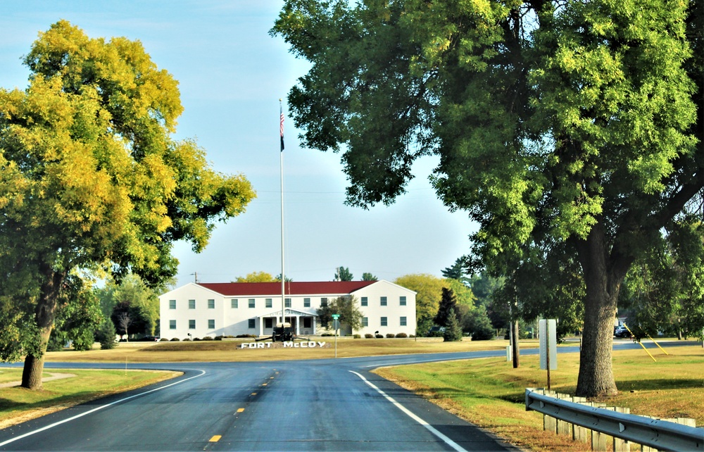 Fall Colors and the American Flag at Fort McCoy