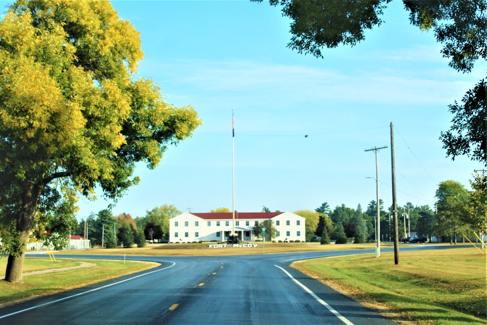 Fall Colors and the American Flag at Fort McCoy