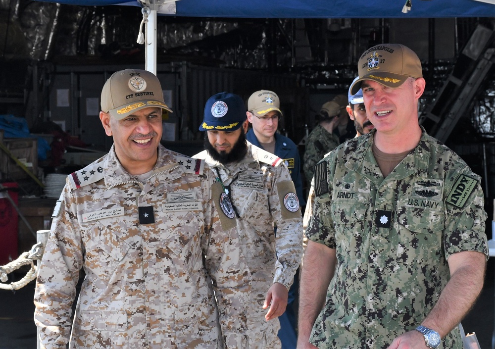 Commander of Coalition Task Force Sentinel Visits Sailors Aboard USS Indianapolis