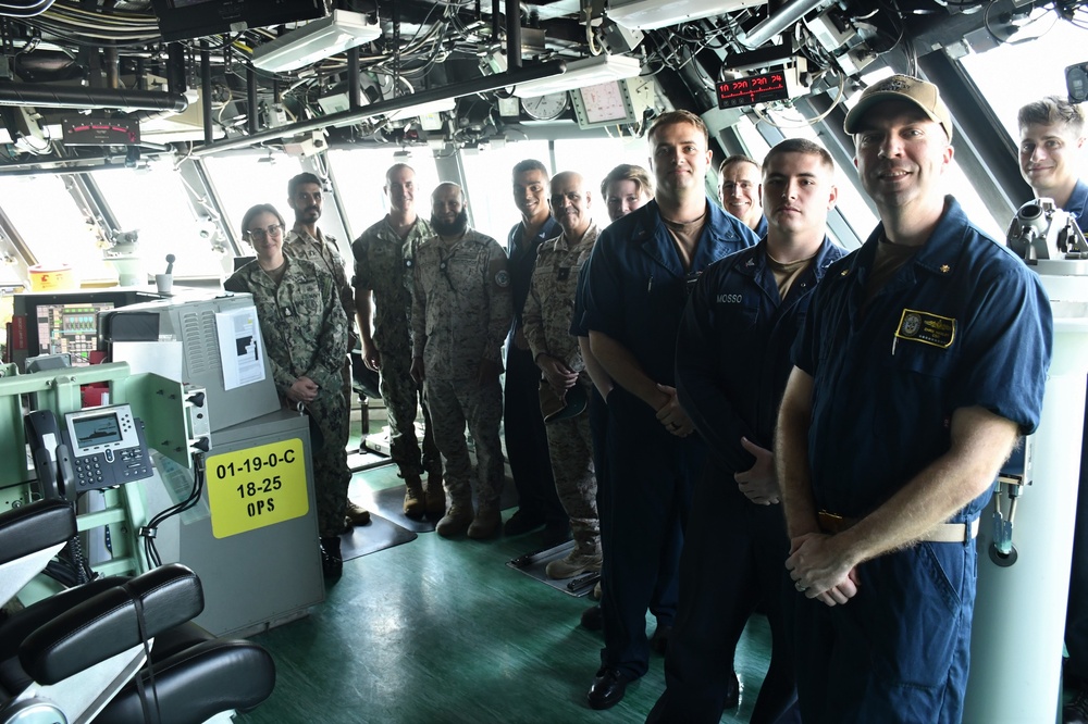 Commander of Coalition Task Force Sentinel Visits Sailors Aboard USS Indianapolis