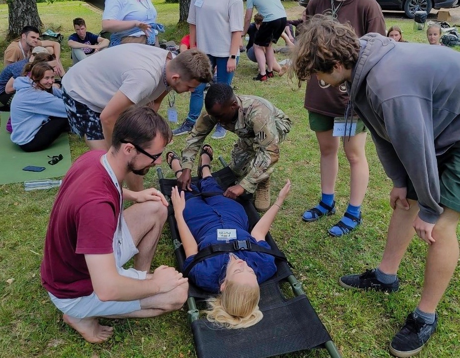 Task Force Knighthawk medic empowers Latvian youth with first-aid training