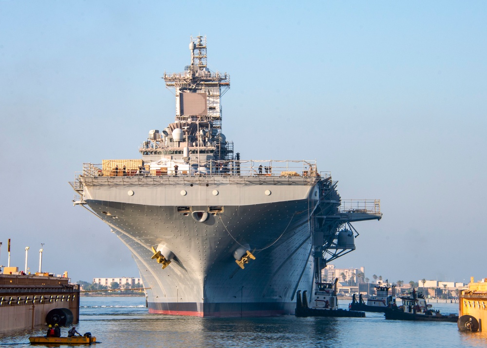 USS ESSEX Departs Dry Dock