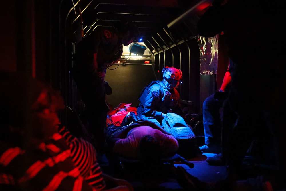 U.S. Navy Sailors Conduct a Mass Casualty Evacuation