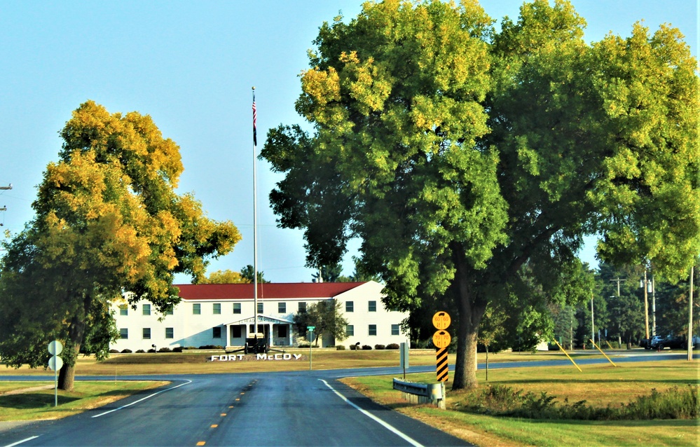 Fall Colors and the American Flag at Fort McCoy
