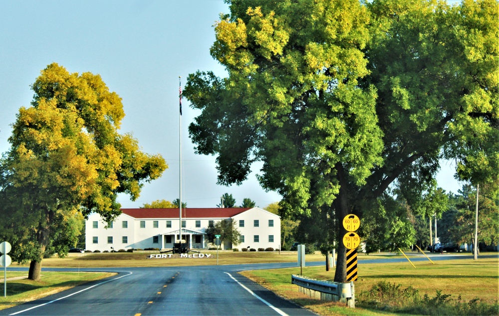 Fall Colors and the American Flag at Fort McCoy