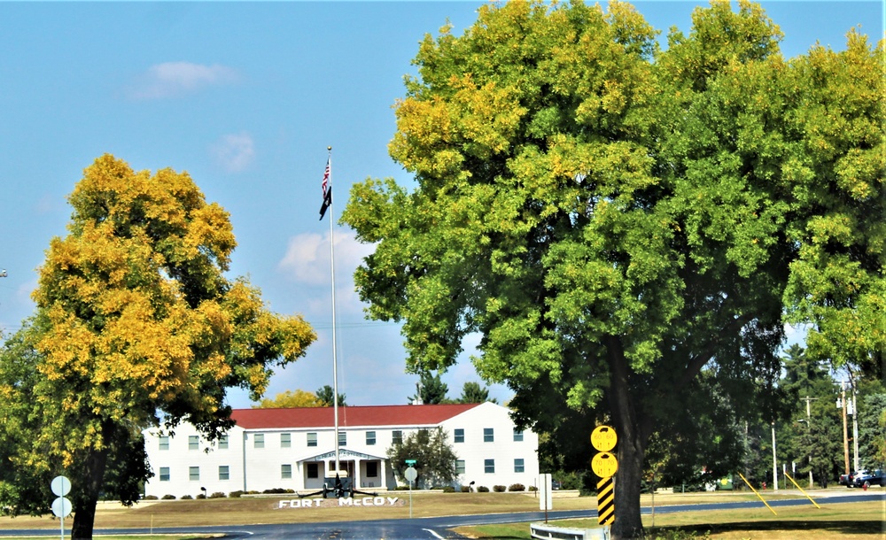 Fall Colors and the American Flag at Fort McCoy