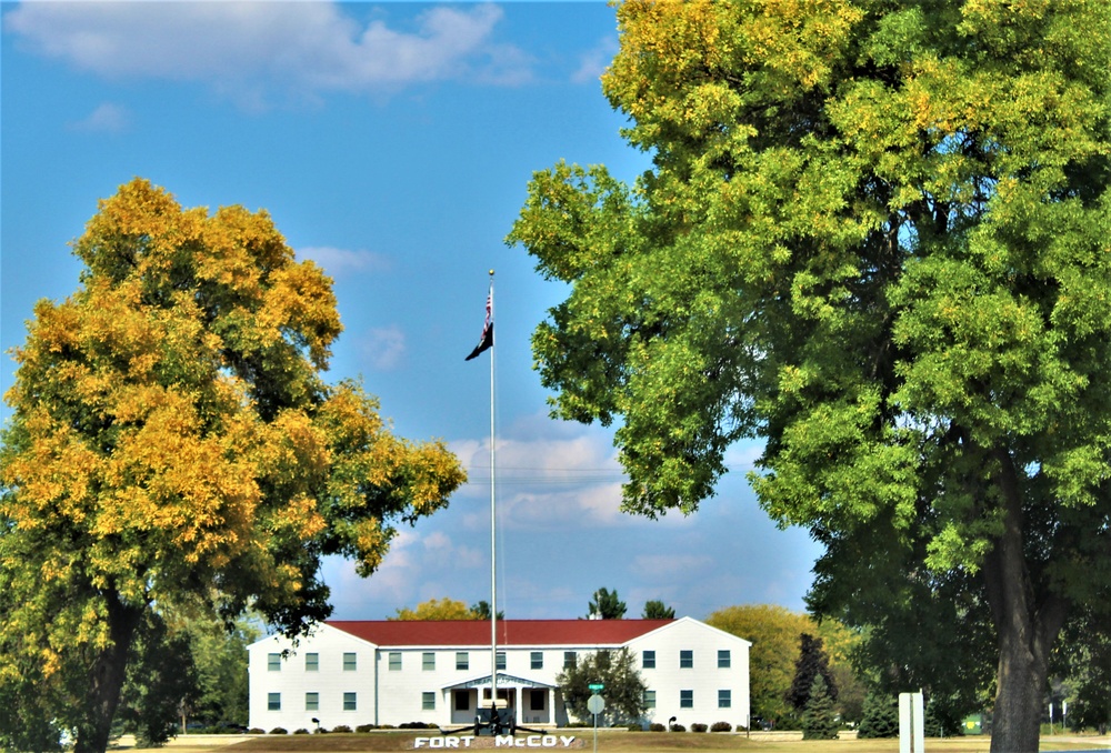 Fall Colors and the American Flag at Fort McCoy