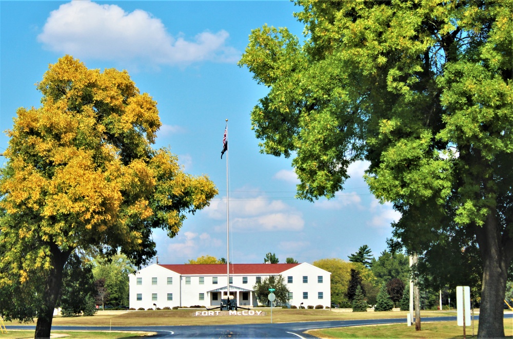 Fall Colors and the American Flag at Fort McCoy