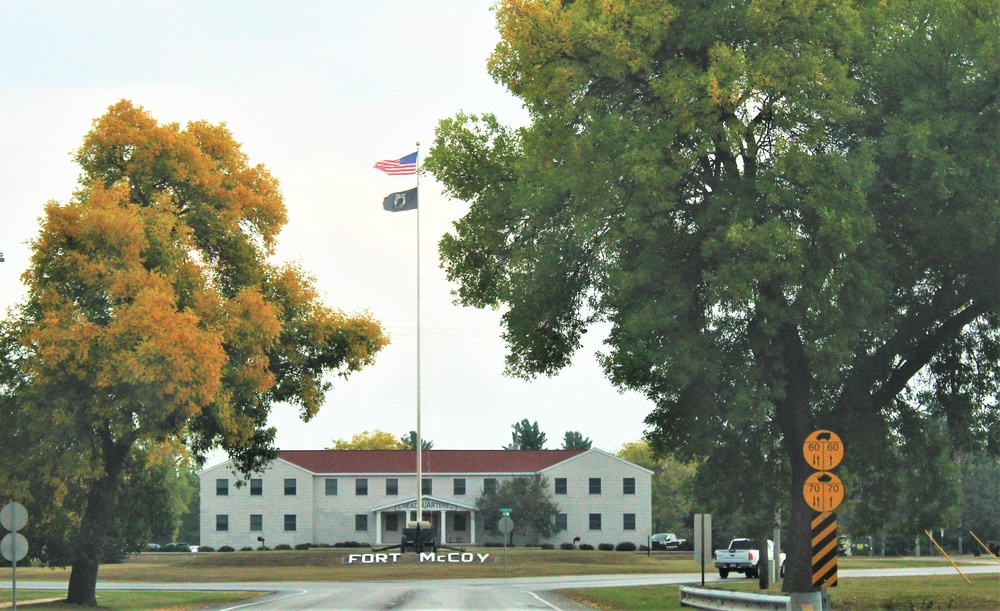 Fall Colors and the American Flag at Fort McCoy
