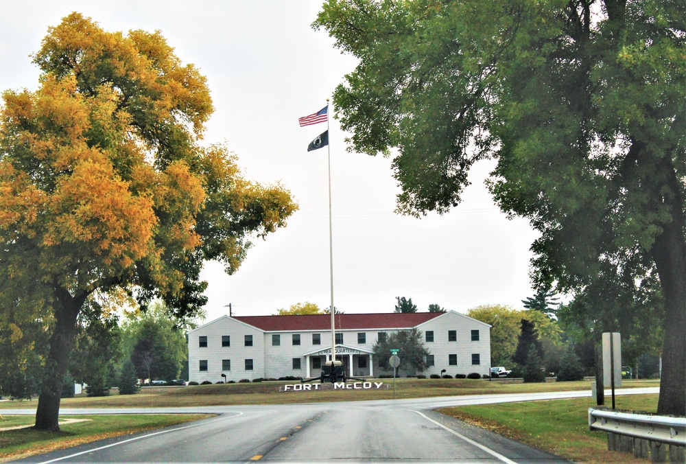 Fall Colors and the American Flag at Fort McCoy
