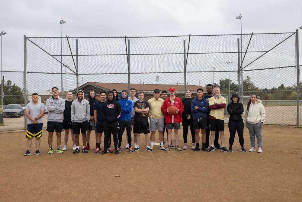 Single Marine Program host a kickball for Marines of MARFORCOM