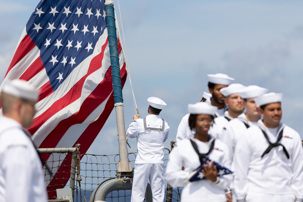 USS Stout Conducts Burial at Sea