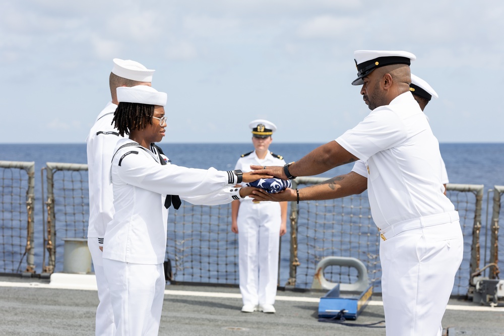 USS Stout Conducts Burial at Sea