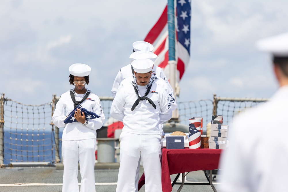 USS Stout Conducts Burial at Sea