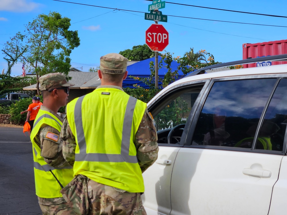 U.S. National Guard Soldiers, Airmen, and Volunteers provide support to Lahaina Residents