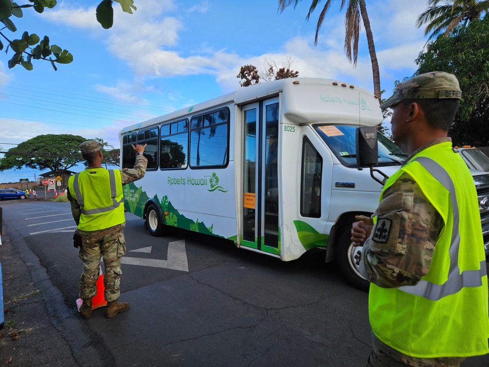 U.S. National Guard Soldiers, Airmen, and Volunteers provide support to Lahaina Residents