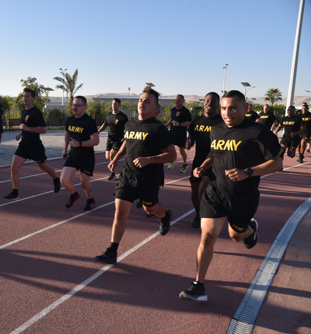 CSM Garza Leads NCOS in Physical Training at Joint Training Center Jordan