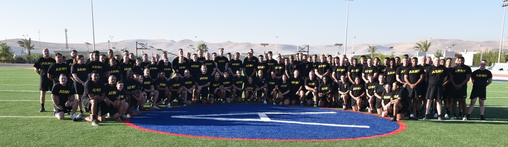 CSM Garza and FLTCM Walters lead Physical Training at Joint Training Center Jordan