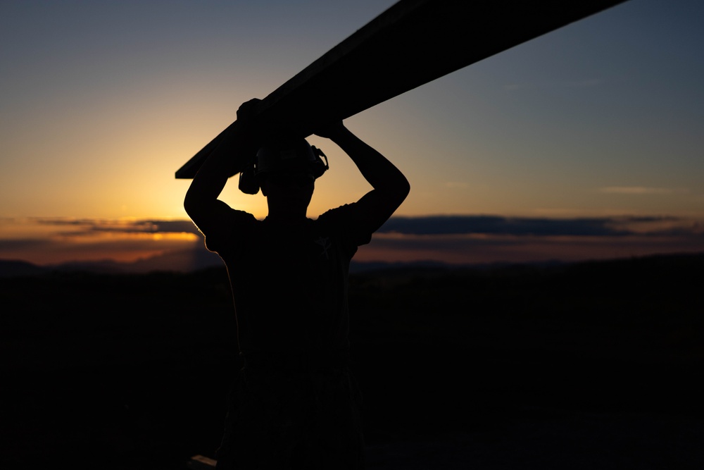 Dawn till Dusk - Japan Ground Self-Defense Force, U.S. Marines, and Sailors prepare Kirishima Training Area for airfield damage repair training