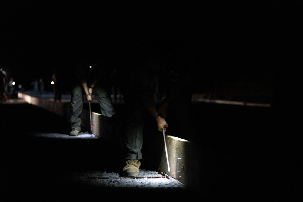 Dawn till Dusk - Japan Ground Self-Defense Force, U.S. Marines, and Sailors prepare Kirishima Training Area for airfield damage repair training