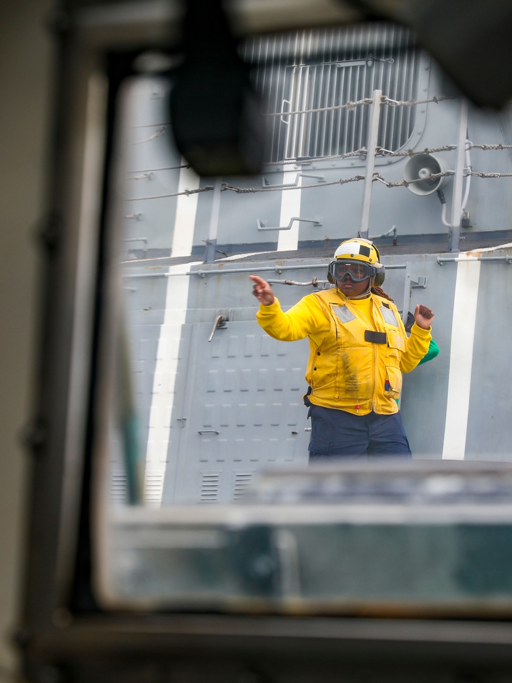 The Warlords of HMS 51 conduct flight operations aboard USS Shoup (DDG 86)