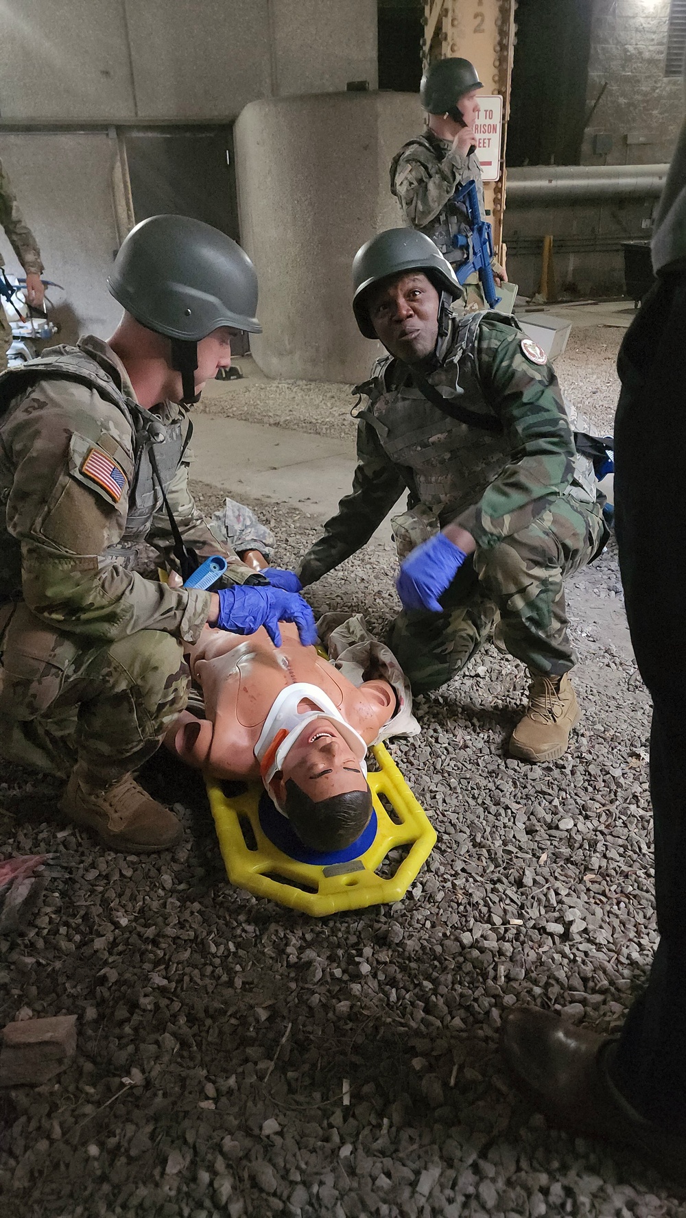 Michigan National Guard and Armed Forces of Libera medics training together at Advance Trama Training, Rush University, Chicago