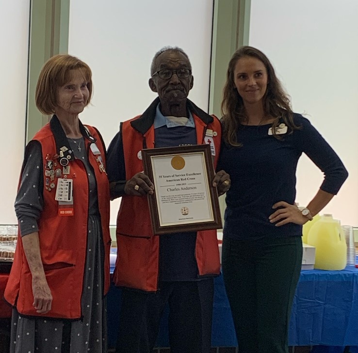 Celebrating 35 years of volunteer service with the American Red Cross
