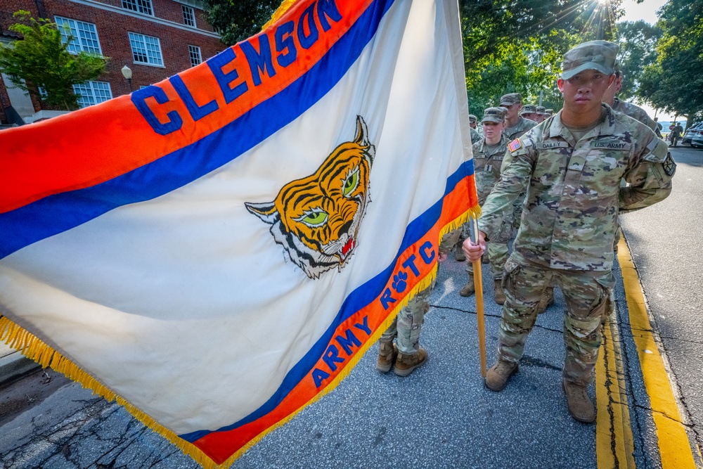 Army ROTC flag bearer