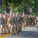 ROTC cadets marching in formation