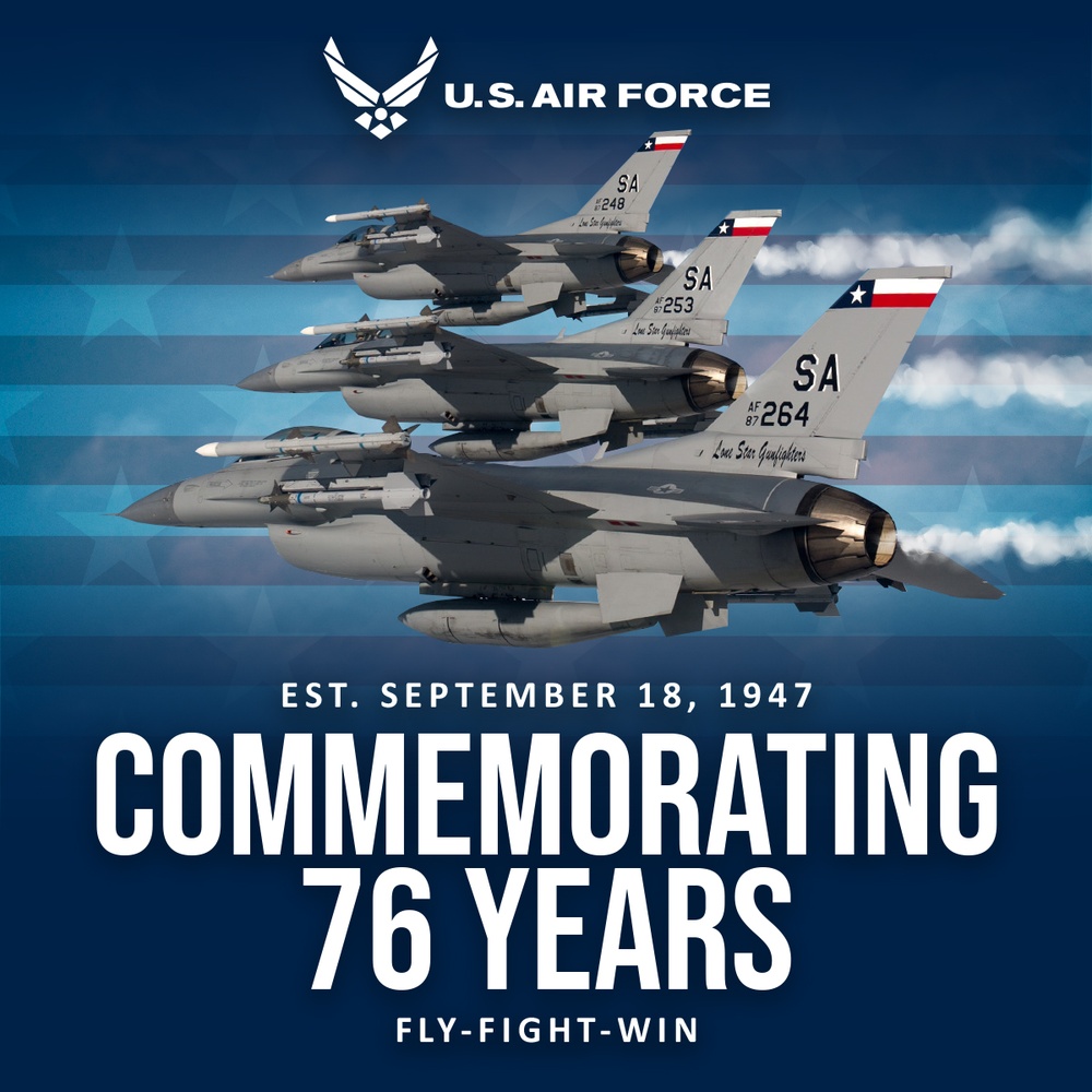 US Air Force Birthday Commemorating 76 Years