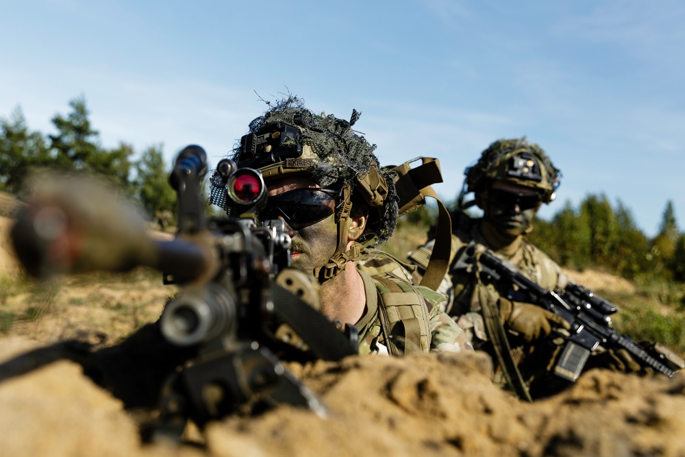 Task Force Marne and NATO allies from Poland and Latvia test their readiness during a force-on-force training exercise in Latvia