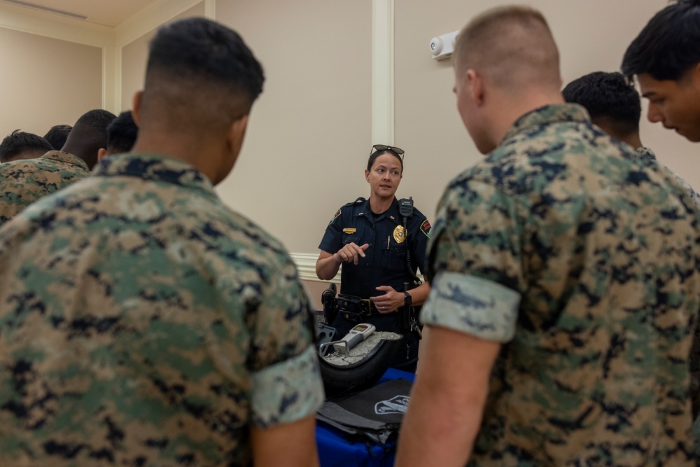 Marines and Sailors of 2nd Marine Logistics Group attend the 2nd MLG Readiness Extravaganza