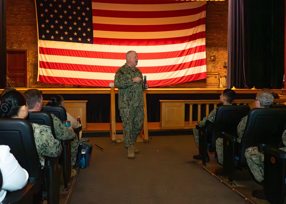 MCPON Honea Holds All Hands Call at Great Lakes