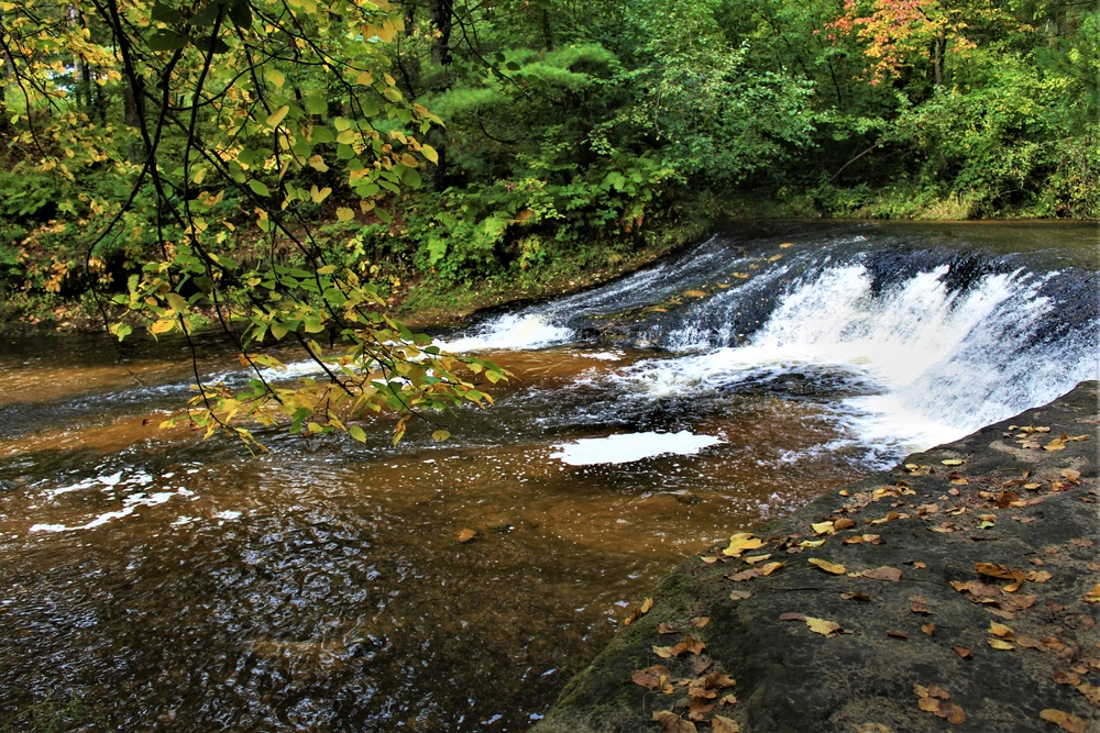 Fall colors 2023 at Trout Falls in Fort McCoy's Pine View Recreation Area