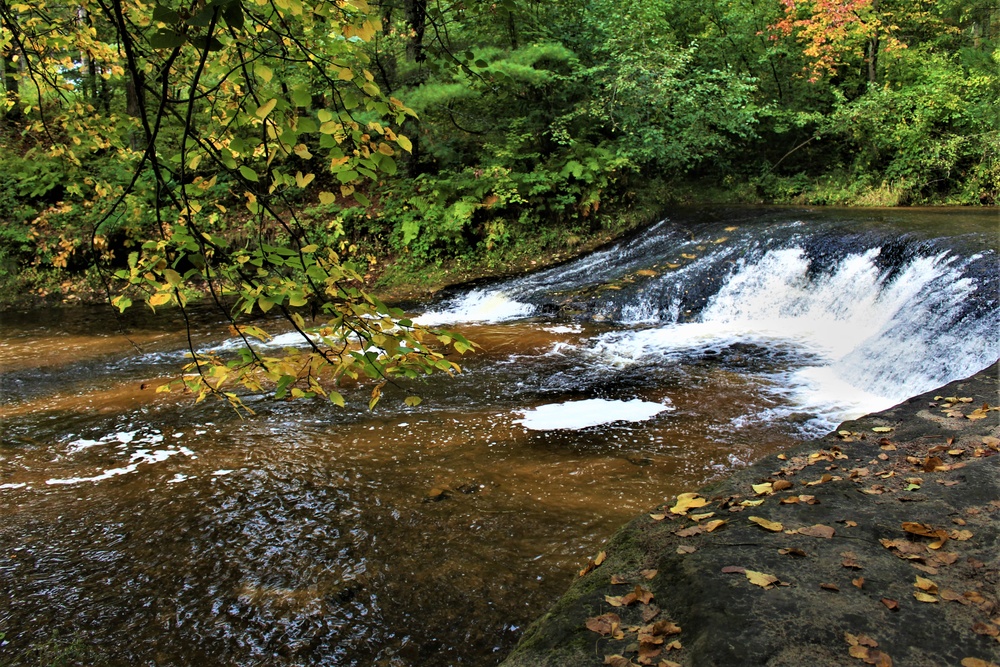 Fall colors 2023 at Trout Falls in Fort McCoy's Pine View Recreation Area