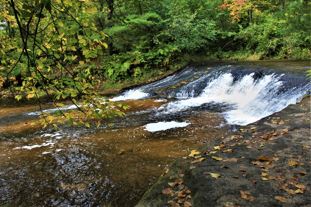 Fall colors 2023 at Trout Falls in Fort McCoy's Pine View Recreation Area