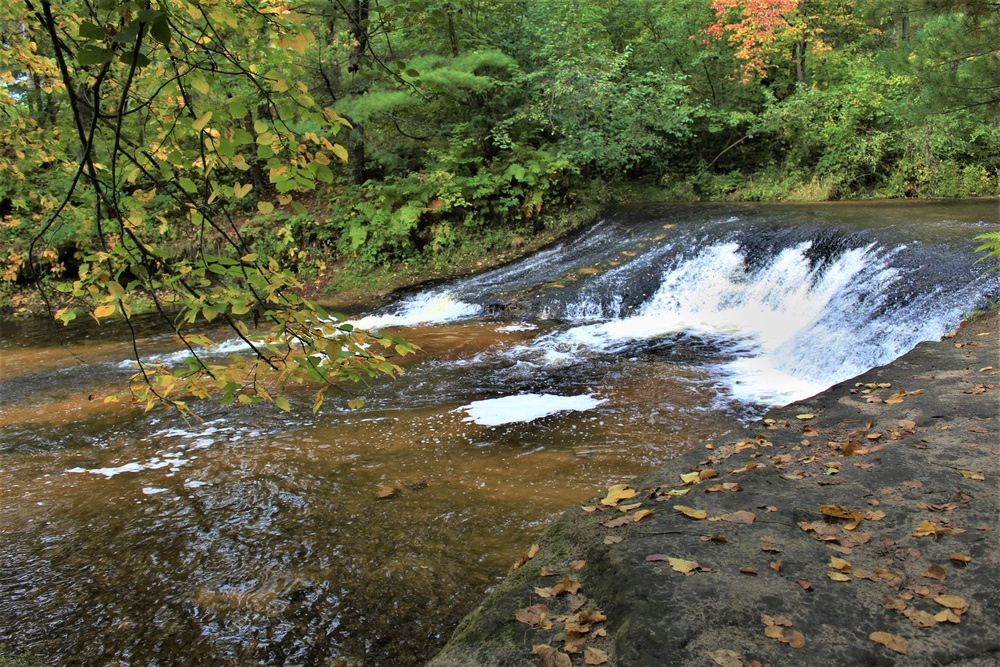 Fall colors 2023 at Trout Falls in Fort McCoy's Pine View Recreation Area