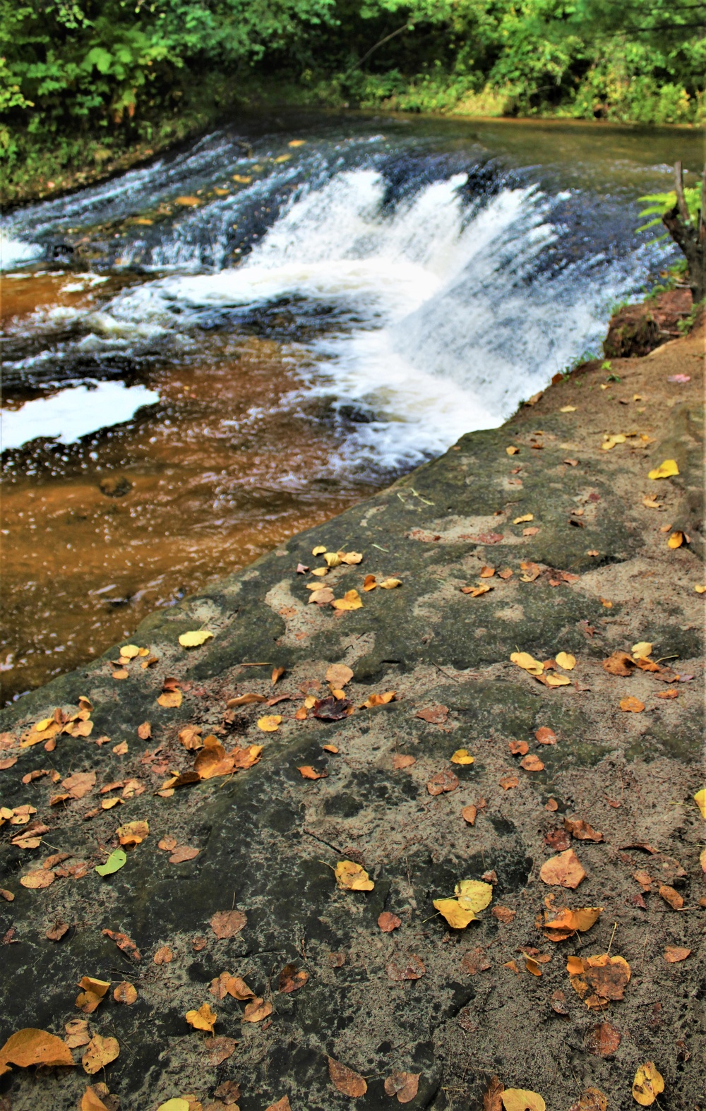 Fall colors 2023 at Trout Falls in Fort McCoy's Pine View Recreation Area