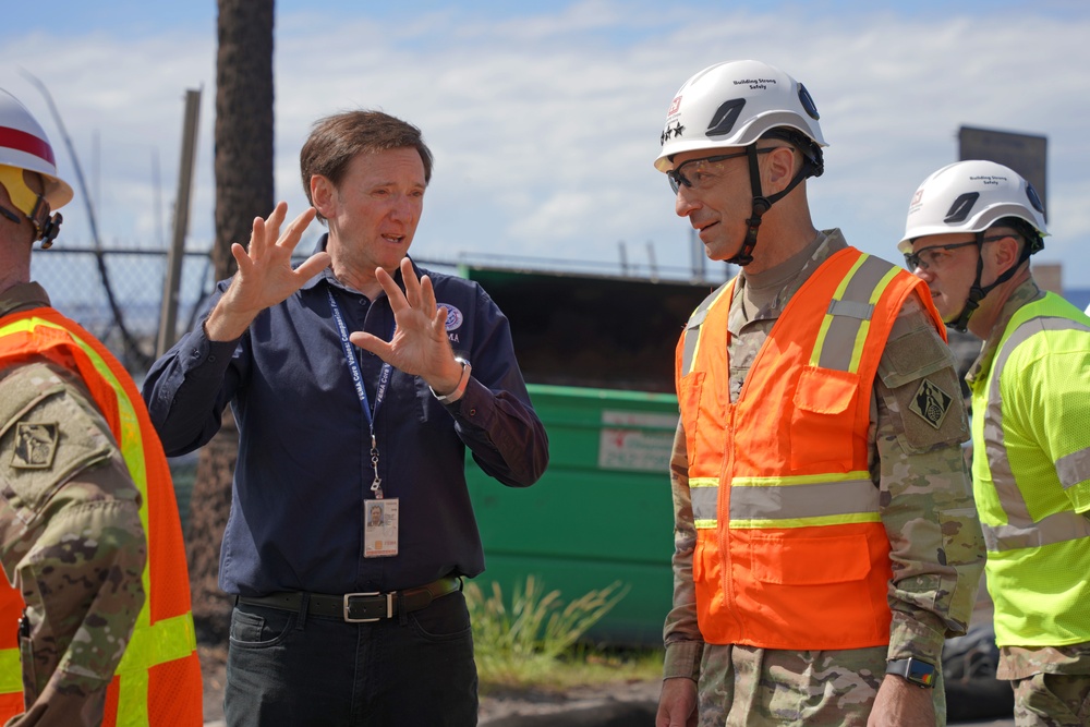 Chief of Engineers surveys fire-damaged areas in Lahaina