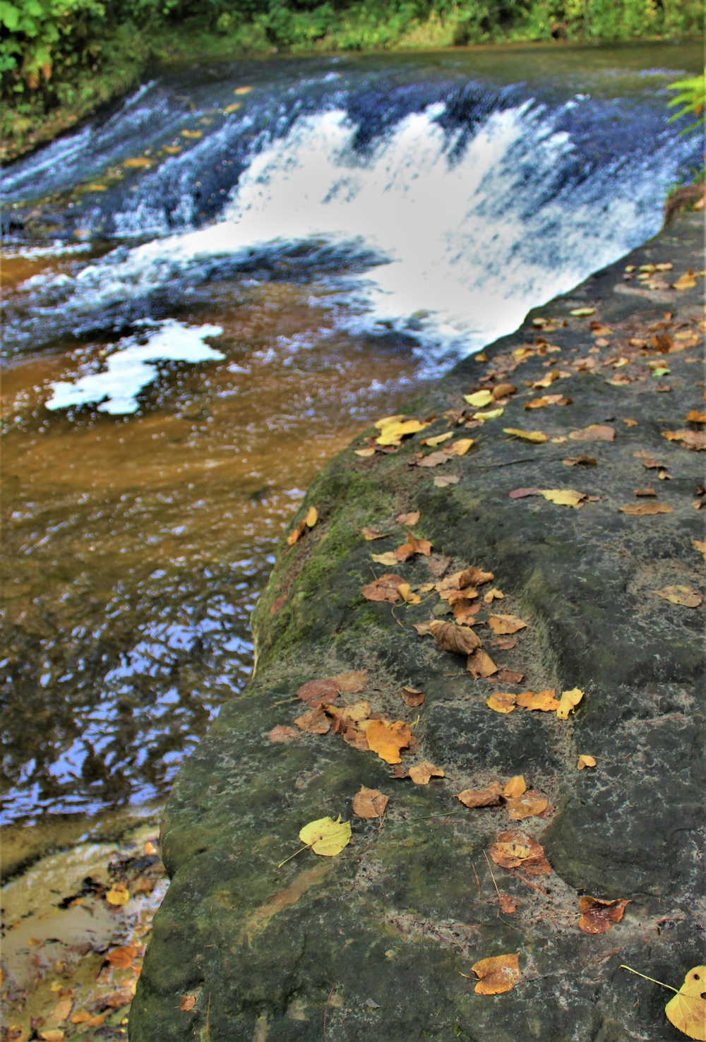 Fall colors 2023 at Trout Falls in Fort McCoy's Pine View Recreation Area