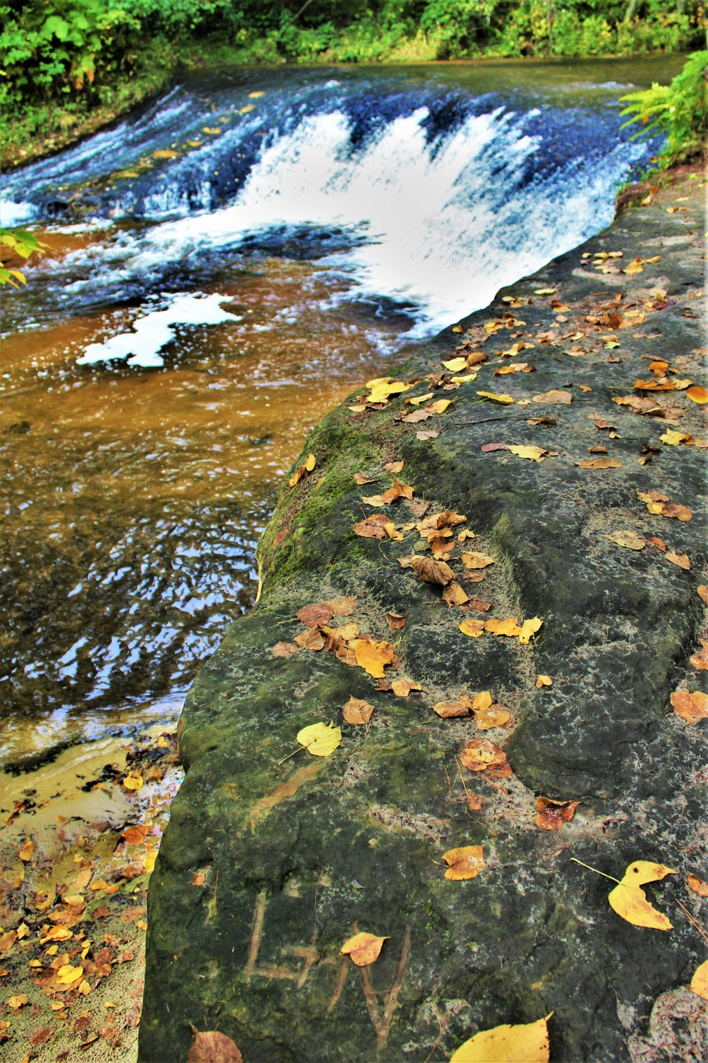 Fall colors 2023 at Trout Falls in Fort McCoy's Pine View Recreation Area