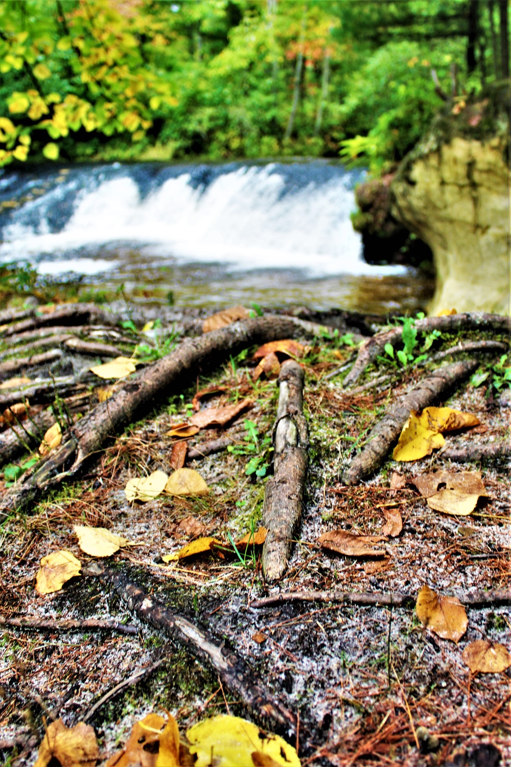 Fall colors 2023 at Trout Falls in Fort McCoy's Pine View Recreation Area