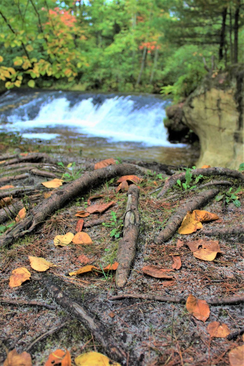 Fall colors 2023 at Trout Falls in Fort McCoy's Pine View Recreation Area