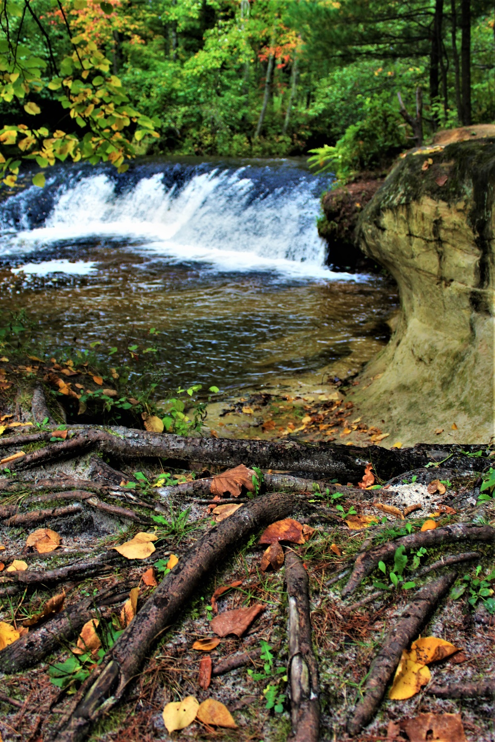 Fall colors 2023 at Trout Falls in Fort McCoy's Pine View Recreation Area