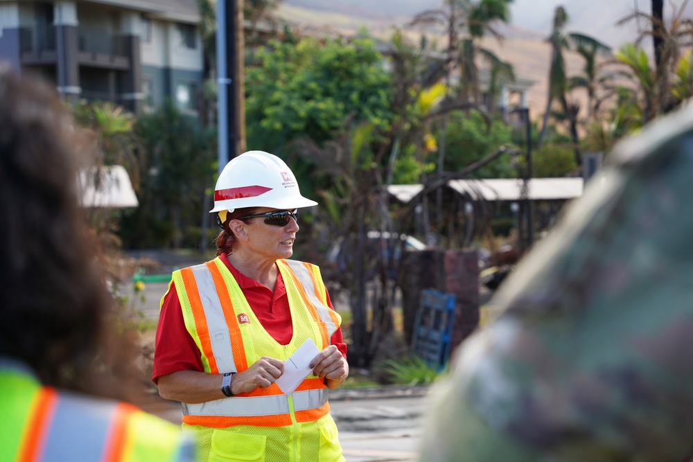 Chief of Engineers surveys fire-damaged areas in Lahaina