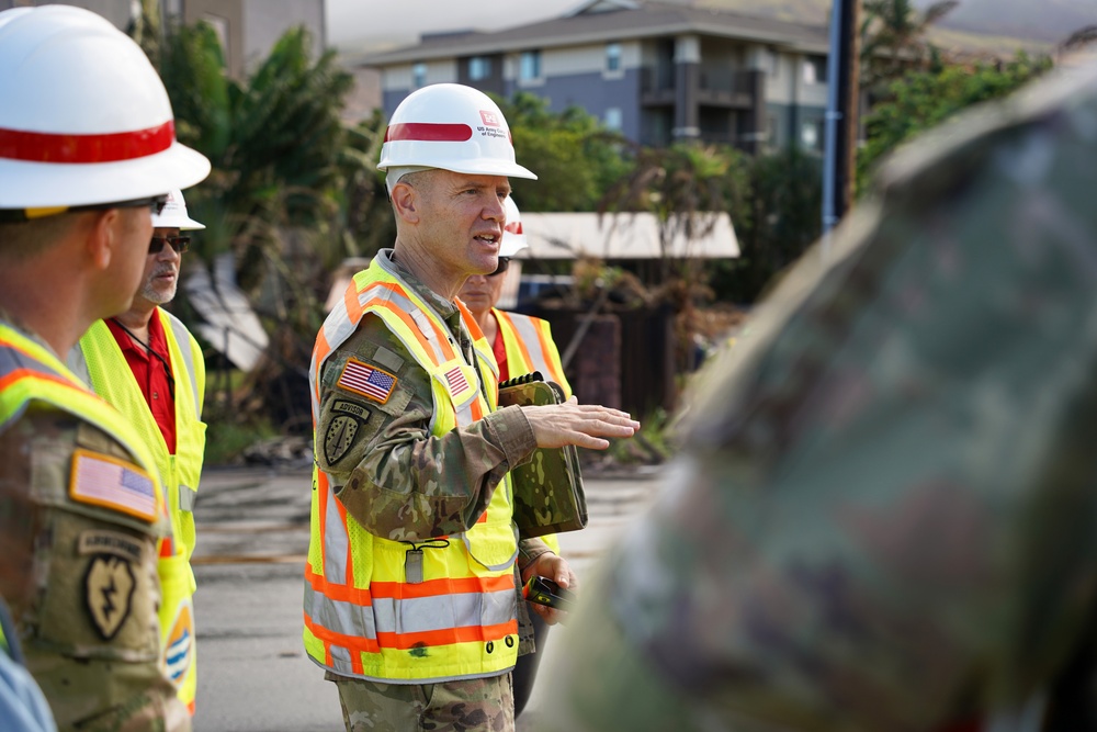 Chief of Engineers surveys fire-damaged areas in Lahaina